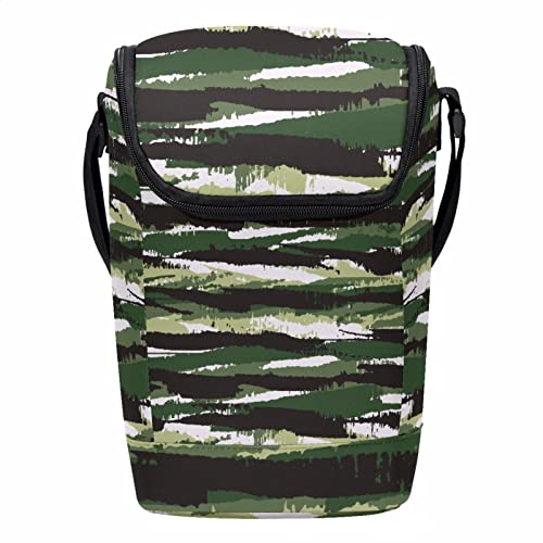 Lonchera para el trabajo y evitar comida fría bolsa camuflaje retro verde 2