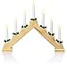 Produktbild com-four® LED Schwibbogen als Weihnachtsbeleuchtung - Kerzenbrücke mit 7 LEDs - Lichterbogen Pyramide aus Holz - Fensterleuchter mit Timer-Funktion für Weihnachten (01 Stück - 7 LEDs Holz)