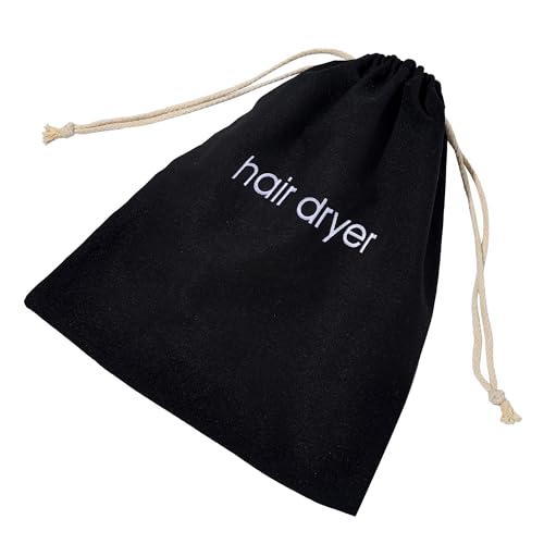 Travel Drawstring Pouch for Hair Dryer Dust-Resistant Storage Bag for Bathroom & On-the-Go Use (Black)