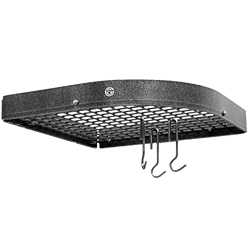 70% Off Discount Enclume Premier Large 16-Inch Corner Pot Rack, Hammered Steel