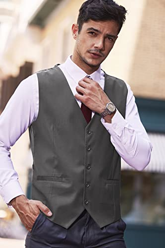Coofandy Men's Casual Business Vests Lightweight Waistcoat Slim Fit Suit Vest #TOP3