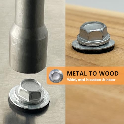 Allkeen PNRS1015RUSIL60P-USA #10 X 1-1/2 Inch Hex Head Sheet Metal Roof Screws, Rustpert Coating Metal To Wood Siding Screws thumb #3