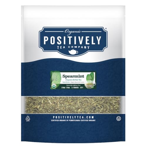 Image of Positively Tea, Organic Spearmint Leaf, Herbal Tea, Loose Leaf, 16 Ounce