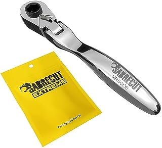 SabreCut MRSC06 Flex Head Minigrzechotka, 6,3 mm, HEX 1/4", kwadratowy chwyt ze stali nierdzewnej, profesjonalna, 72 zęby, ręczna, 1 szt.