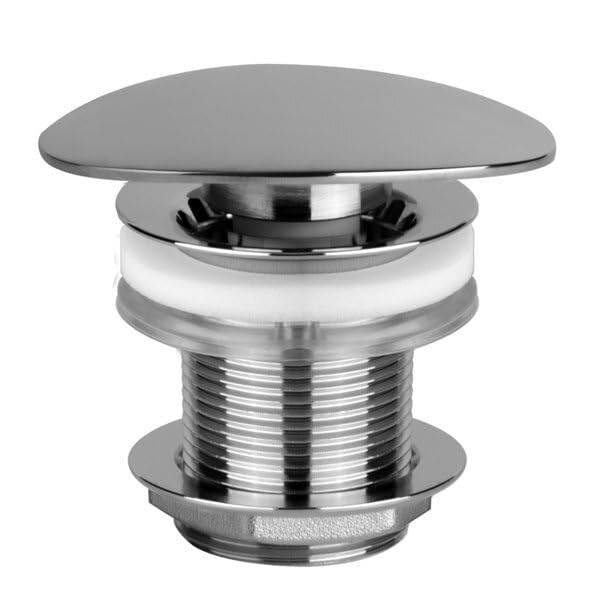 Válvula de desagüe Gessi 1 1/4 con desagüe abierto para lavabos sin rebosadero, válvula de vástago mín. 6mm/máx. 33mm, 29093149, Color: Óptica Finox