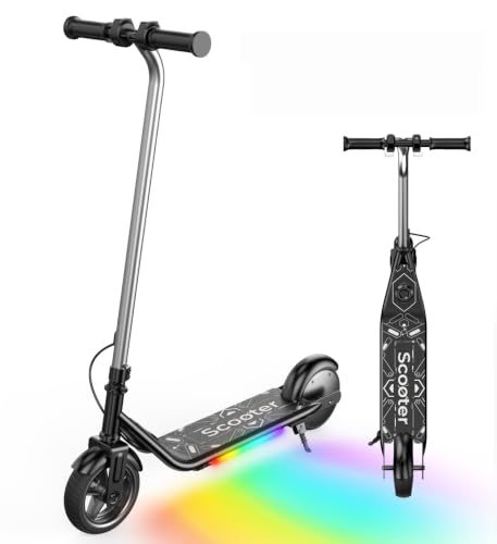 Image of Electric Scooter for Kids Ages 6-12, 150W Motor,10 Mph Max Speed, LED Display, K2-2 Speeds (6 /10 MPH), K2 Pro /K6-3 Speeds, Magnetic Charging, Colorful Light, Dual Brake Scooter for Girls Boys