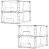 Vtopmart 4 Pack Stackable Storage Drawers,Clear Acrylic Drawer Organizers with Handles, Easily Assemble for Fridge, Bathroom,Kitchen Undersink,Cabinet,Pantry Organization and Storage