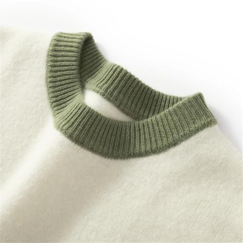 Men's Crew Neck Cardigan, Contrasting Knitted Sweater, Soft Long-Sleeved Base Sweater3