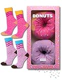 soxo Donut Calcetines Mujer Divertidos Algodon Socks Regalos Originales Regalo Colores 35-40 Lila 2 Pares