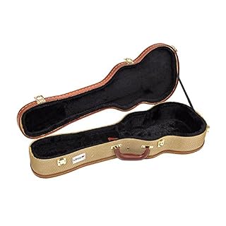 Kinsman KUX12 Etui pour Ukulélé Concert Deluxe en bois/tweed Doré - Les Beatles, Paul McCartney, John Lennon, RIngo Starr, George Harrison