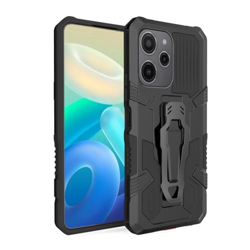 gуP[X Ή@ for Redmi 12 4G }Olbg}EgLbNX^hyPC+TPUz2 in 1 JیϏՌJo[ Black