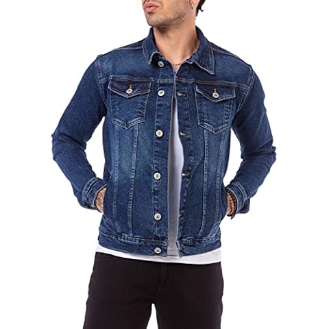 Chaqueta vaquera de algodón Redbridge para hombre con botones Azul oscuro XL Cover