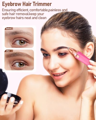 Augenbrauen Trimmer & Gesichtshaarentferner für frauen: iFanzeTech Rasierer Damen, 2-in-1 Augenbrauenrasierer und Gesichtsrasierer… – Ansicht 2