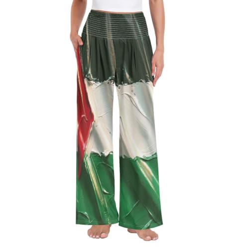 Pantalon jambes larges GuoChe en tissu doux contre la chaleur