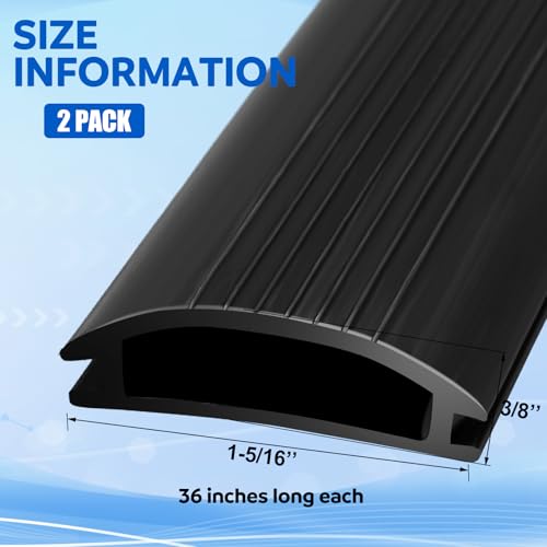 Sacubee 2 Pcs 36 Inch Vinyl Replacement Insert for Adjustable Height Aluminum Thresholds with Seals 1-5/16 x 3/8 Vinyl Replacement Insert for Front Under Door Weather Stripping Seal Exterior(Black) by Sacubee - Image 2
