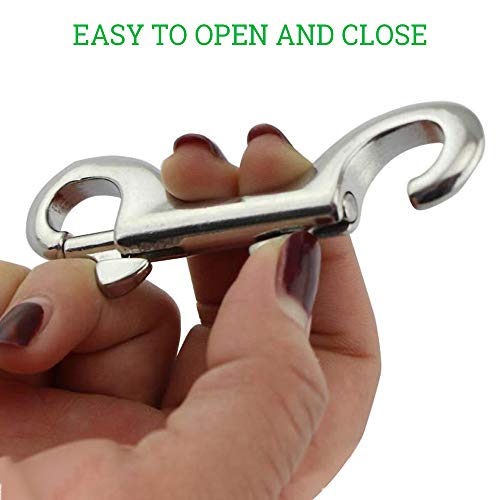 Polarhawk Double Ended Bolt Snap Hooks, Stainless Steel Double End Heavy Duty Trigger Snaps For Water Bucket/Dog Leash/Pet Feed Bucket/Pet Hammock And More, Pack Of 6(3.5Inch,Silver) #TOP3