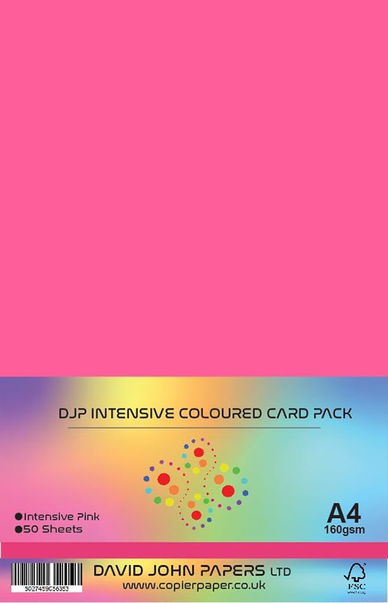 Smooth A4 Craft Card 160gsm 100 Sheets Choose Colour