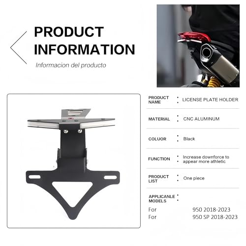 Support de plaque d'immatriculation pour remplacer l'arrière Hypermotard 950
