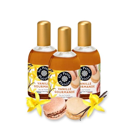 Les Petits Plaisirs - Lote de 3 - Eau de toilette Vainilla Golosa, Perfume mujer, Cálido y cautivador, Colonia mujer, Fabricado en Francia, frasco de 110ml