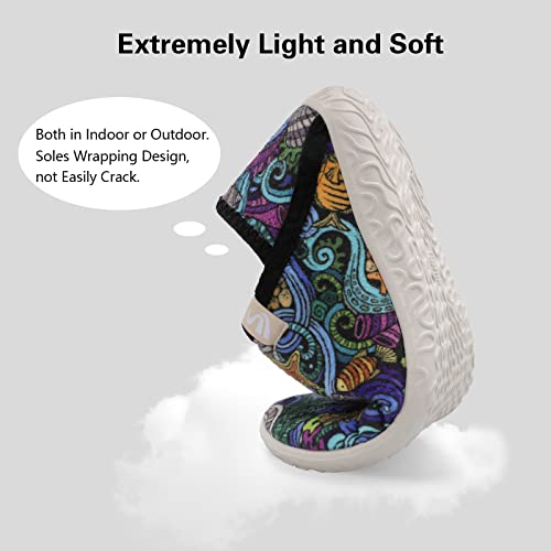 Image of Spesoul Fuzzy House Slippers for Women Men Indoor Closed Back Lightweight Cozy Faux Furry Lining Barefoot House Shoes Slipper Socks for Bedroom Home Office Yoga Outdoor Walking Shoes