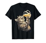 Savage Beer Cat Chugging Drink Intense Funny Cat Meme Beer T-Shirt