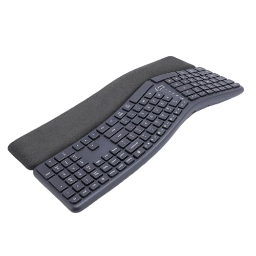 Pyhodi Teclado Dividido Ergonómico Inalámbrico con Reposapiés de Muñeca Acolchada, Teclado Ergonómico de Doble Modo 2.4G con USB C Recargable de 200 H de la Batería Ajustable para