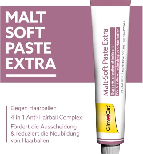 GimCat Malt-Soft Paste Extra - Anti-Hairball Katzensnack fördert Ausscheidung von Haarballen - 1 Tube (1 x 50 g)