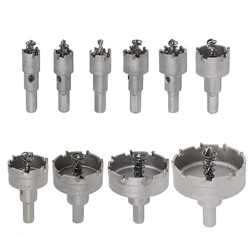 Juego de 10 brocas de corona de aleación 16-53 mm para metal miniatura 1