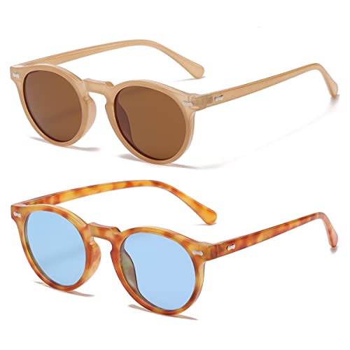 Image of Vintage Polarized Sunglasses for Men Women Round Retro Classic Fashion Eyewear UV400 Protection Sun Glasses