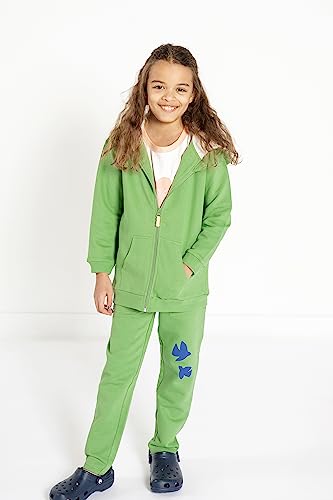 Boys' And Girls' French Terry Zip-Up Hoodie, Green Sweatshirt, 100% Organic Cotton Kids Clothes, Size 12 #TOP3