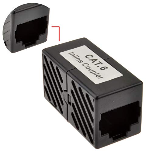 Dexlan - Conector de para Cable de Red (RJ45, UTP, Cat. 6, Hembra a Hembra, en ángulo)