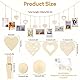 158cm Fotogirlande Fotowand mit Klammern und LED-Lichterkette, Boho Fotowanddisplay mit Holzperlen, Clips, Herzanhänger, hängendes Fotodisplay, Fotogirlande Seil zum Aufhängen von Fotos, Postkarten