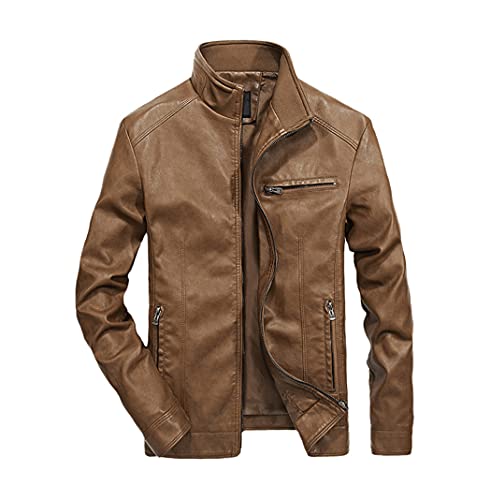 Veste en cuir PU pour homme col montant idéale pour vos sorties citadines