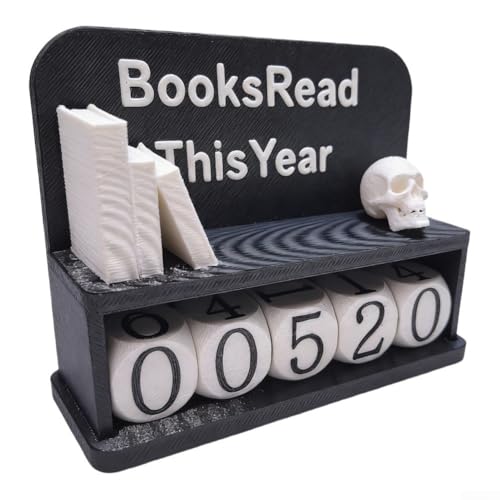 PureBowlic Bücher lesen dieses Jahr, 3D-gedrucktes Lesen, jährlicher Buchzähler für Regaldekoration, motivierende Herausforderungsrekorder für Leser, Büro, Zuhause, für PLA-Material 10 x 8 cm (schwarz