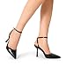 DREAM PAIRS High Heels for Women Closed Pointed Toe Dress Shoes for Women Ankle Strap Stiletto Heel Party Wedding Sexy Pump Shoes,Size 9,Black-Pu,SDPU2496W