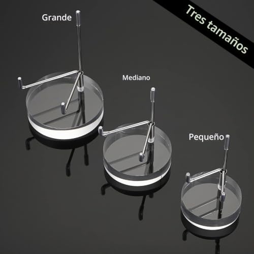 Miniatura 7 de Btsky Mini Tamaño Ajustable, Brazo De Metal Plateado, Caballete Con Base Acrílica Redonda, Soporte De Exhibición Para Geodas, Mineral De Piedra, Ágata, Moneda De Coral Fósil