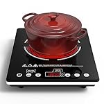 Single Burner Electric Cooktop 1800W - 110V Electric Stove Top Burner Portable Stove with Touch Control 9 Power Level - Induction Cooktop with Child Safety Lock Timer for Home Camping