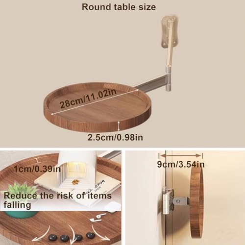 Table pliante murale avec mécanisme rabattable fluide et plateau rond - 7