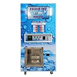 Ice Cube Vending Machine Commercial, Self-Serve Bag Ice Solution for Communities & Gas Stations, Mobile Pay & Coin Operated, Industrial Stainless Steel Body, Outdoor Use, Ice Retail Business