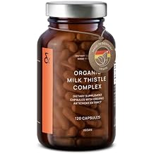 CLAV Organic Milk Thistle & Artichoke Extract Complex -Rich in Silymarin & Bitters - Liver Support + Detox Supplement - 120 Capsules 60 Days Supply - Vegan - Made in Germany