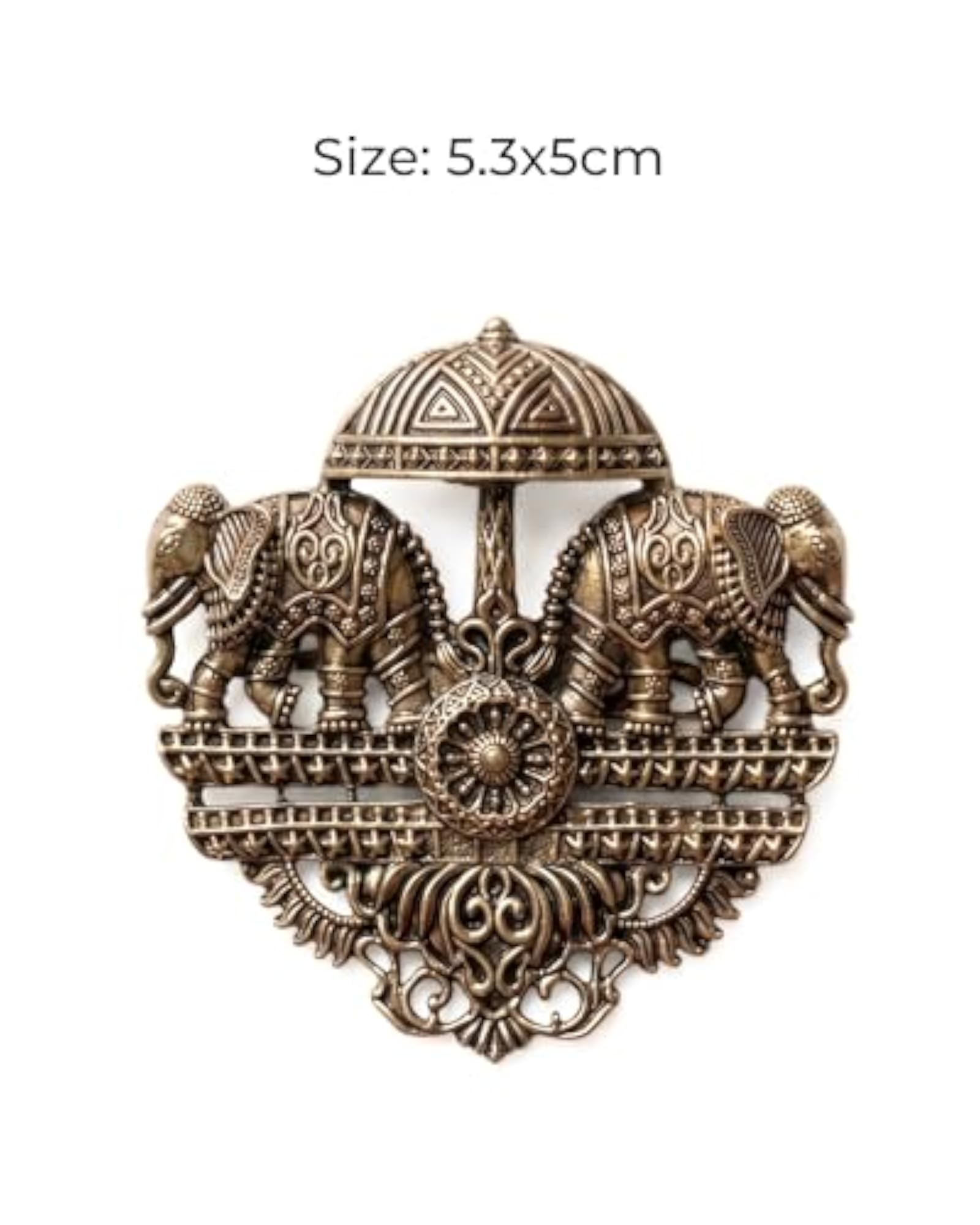 Elephant Heritage Brooch for Men, Antique Gold Lapel Pin