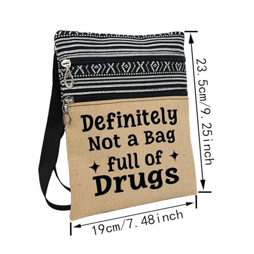 Funny Slogan Messenger Bag Small Ethnic Pattern Printed Adjustable Strap Crossbody Zipper Bag Not A Bag of Drug Phone Bag Wallet Cute Shoulder Handbag for Women Friends2