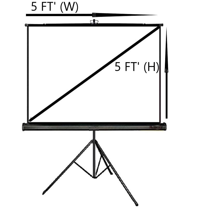 Image of Spline Tripod Type Matt White Projector Screen, 5 Ft. x 5 Ft., Supports Ultra HD Active 3D-4K Ready Viewing Technology, with Stand(White) Recently launched