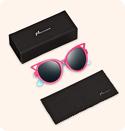 Óculos de sol infantis Nacuwa, 100% à prova de raios UV, de borracha, flexível, infantil, para menin