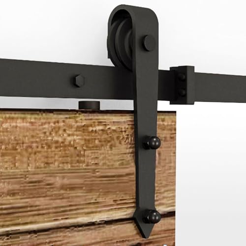 Yaheetech Schiebetürsystem Komplett-Set für Schiebetüren Schiebetürbeschlag mit Bodenführung Laufschiene aus Karbonstahl Türbreite ca. 90 cm