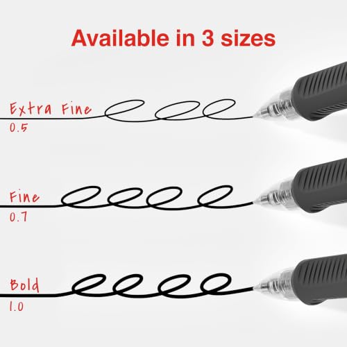 Image of STAPLES ProGel Retractable Gel Pen, Fine Point, 0.7mm, Black Ink, 2 /Packs