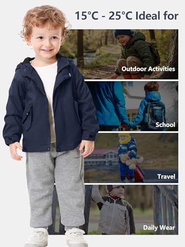 Image of Volunboy Toddler Boy Fall Winter Windbreaker Fleece Jacket