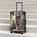 QSMBNET Travel Luggage Cover Gray Cat in Flower Field Spandex Suitcase Protector Washable Baggage Covers Fashion Elastic Scratch-Resistant Luggage Cover Protector Fits 18-32 Inch Luggage