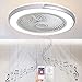 Grigio Ventilatore da Soffitto Fan Lampada da Soffitto Con Bluetooth Altoparlante Musica LED 96W Lampada Plafoniera Dimmerabile Telecomando/APP Bambini Camera da Letto Ventilatore Con Illuminazione