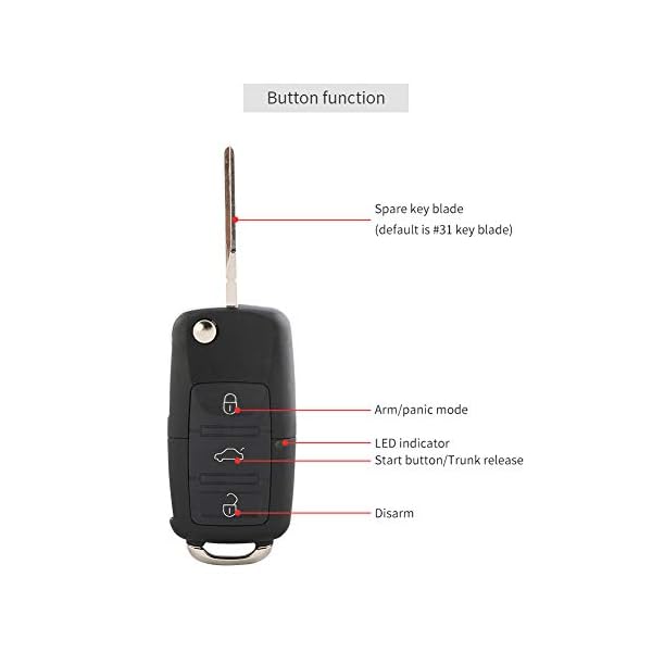EASYGUARD EC002-V PKE Car Alarm System Remote Starter Push Button Keyless Go System Hopping Code - Image 3